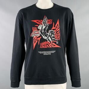 GIVENCHY Size XXL Black Angel Graphic Cotton Crew Neck Sweatshirt